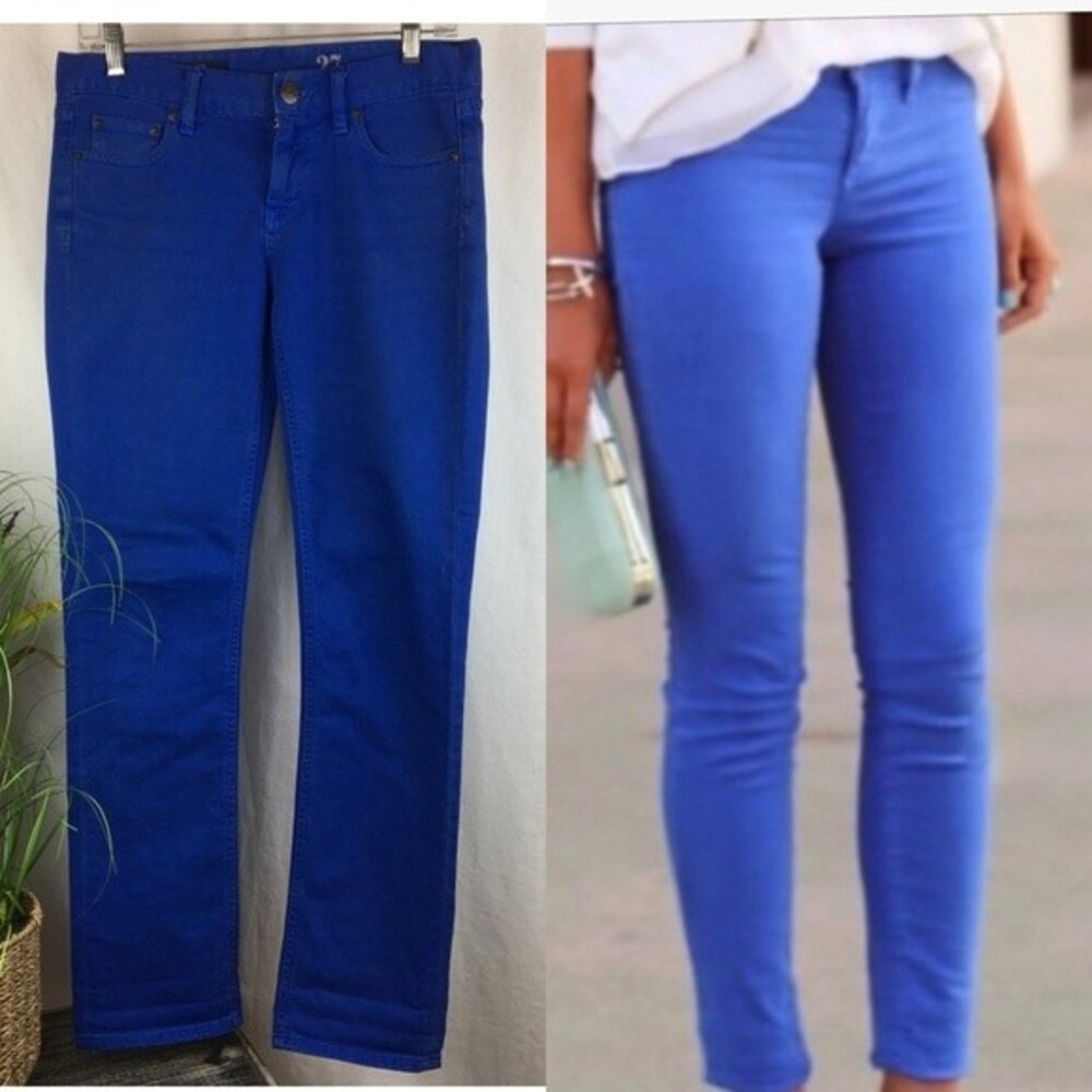 J Crew Blue Indigo Matchstick Skinny Ankle Jeans 27